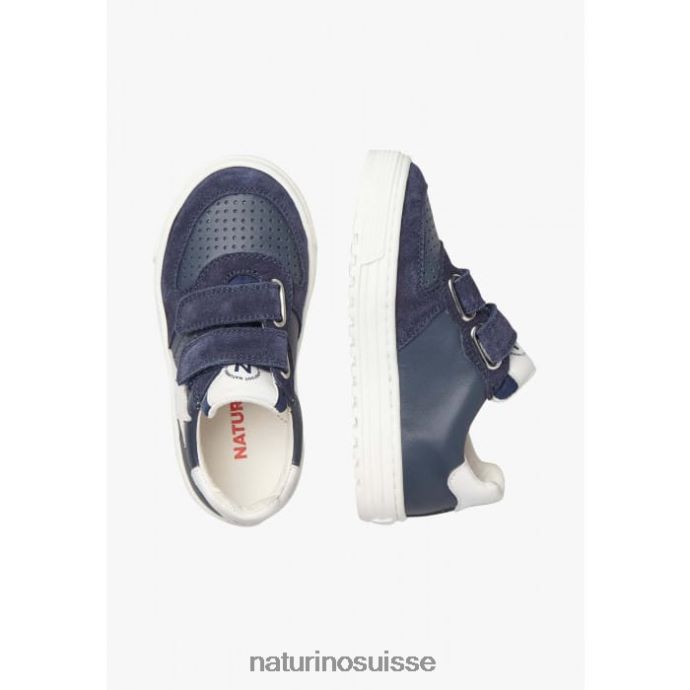 enfants hess vl. T88FLL475 Naturino baskets en cuir et daim bleu