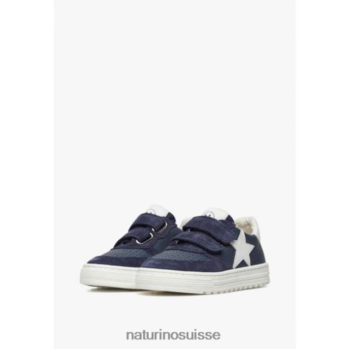 enfants hess vl. T88FLL475 Naturino baskets en cuir et daim bleu