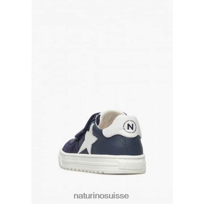 enfants hess vl. T88FLL475 Naturino baskets en cuir et daim bleu