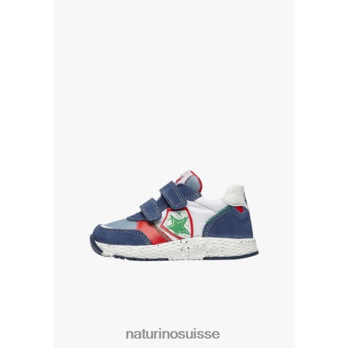 enfants jesko étoile vl. T88FLL500 Naturino baskets en daim et tissu bleu blanc