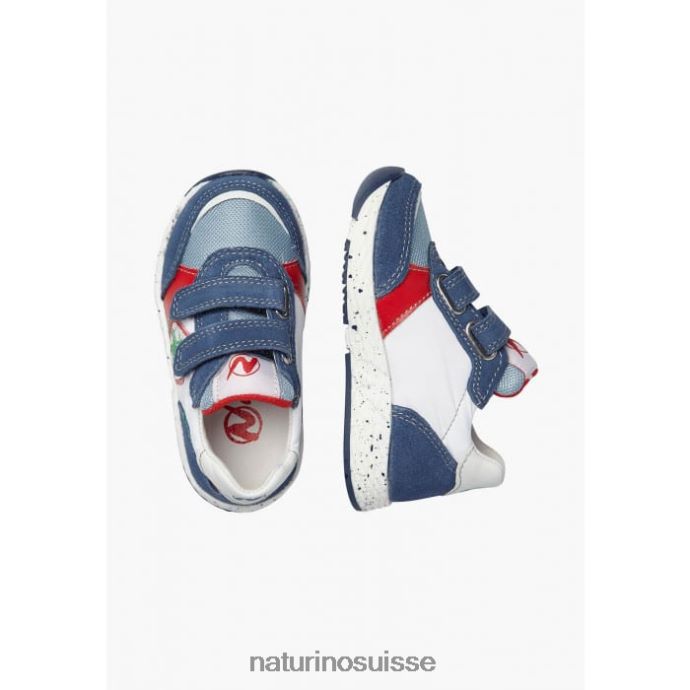 enfants jesko étoile vl. T88FLL500 Naturino baskets en daim et tissu bleu blanc