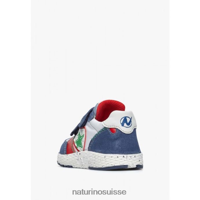 enfants jesko étoile vl. T88FLL500 Naturino baskets en daim et tissu bleu blanc