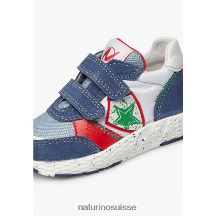 enfants jesko étoile vl. T88FLL500 Naturino baskets en daim et tissu bleu blanc