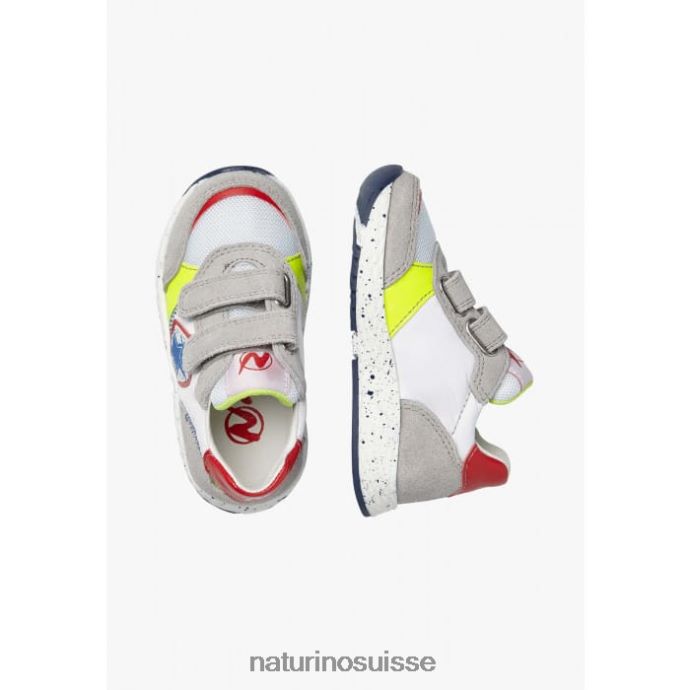 enfants jesko étoile vl. T88FLL511 Naturino baskets en daim et tissu gris blanc