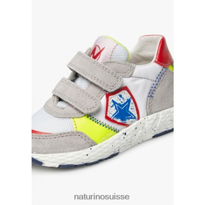 enfants jesko étoile vl. T88FLL511 Naturino baskets en daim et tissu gris blanc