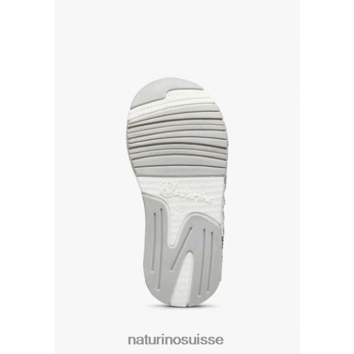 enfants jesko vl. T88FLL371 Naturino baskets en cuir et tissu technique blanc