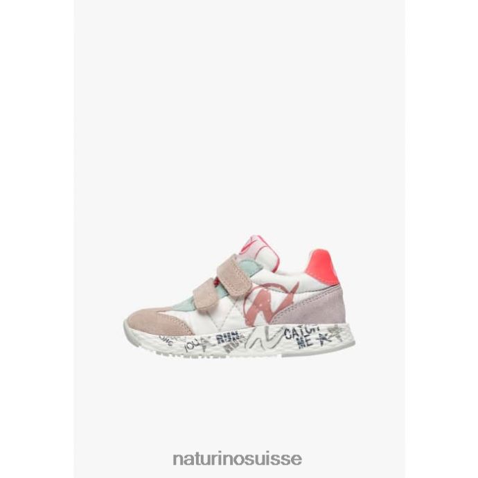 enfants jesko vl. T88FLL410 Naturino baskets en daim et tissu technique blanc-rose