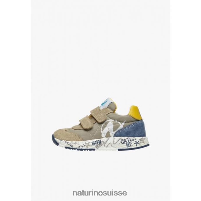 enfants jesko vl. T88FLL413 Naturino baskets en daim et tissu technique gris tourterelle