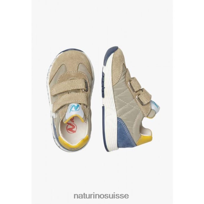 enfants jesko vl. T88FLL413 Naturino baskets en daim et tissu technique gris tourterelle