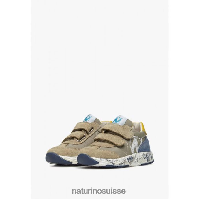 enfants jesko vl. T88FLL413 Naturino baskets en daim et tissu technique gris tourterelle