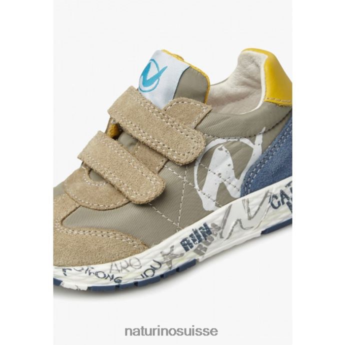 enfants jesko vl. T88FLL413 Naturino baskets en daim et tissu technique gris tourterelle