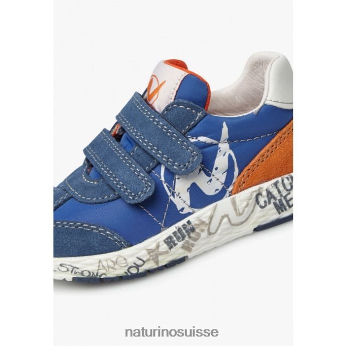 enfants jesko vl. T88FLL420 Naturino baskets en daim et tissu technique bleu clair