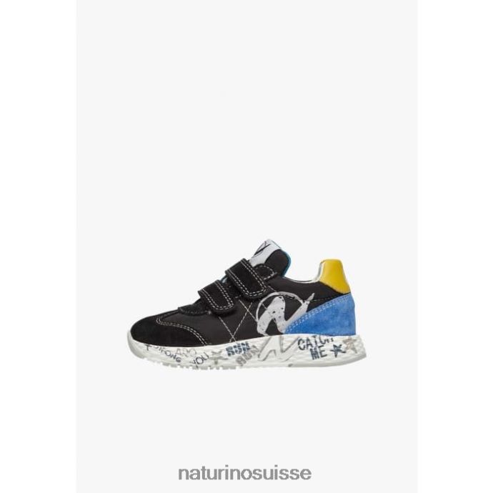 enfants jesko vl. T88FLL425 Naturino baskets en daim et tissu technique noir