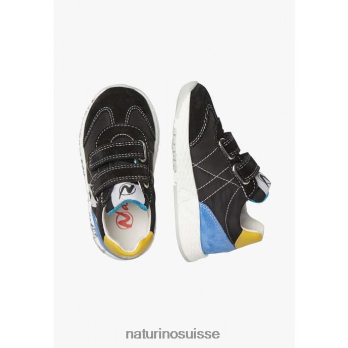 enfants jesko vl. T88FLL425 Naturino baskets en daim et tissu technique noir