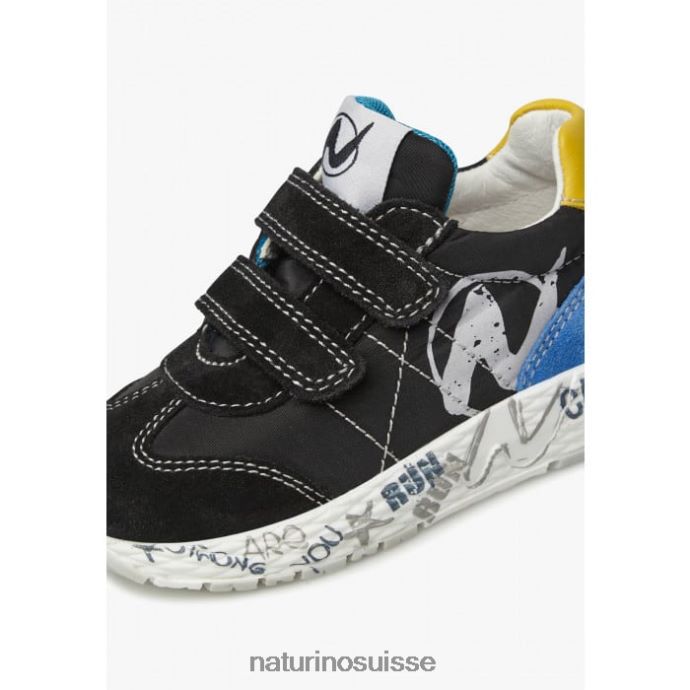 enfants jesko vl. T88FLL425 Naturino baskets en daim et tissu technique noir