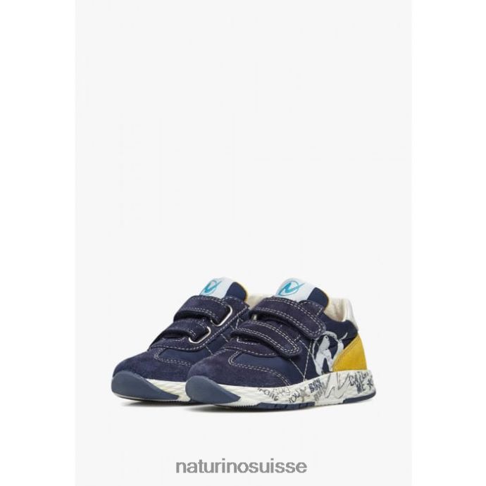 enfants jesko vl. T88FLL504 Naturino baskets en daim et tissu technique marine