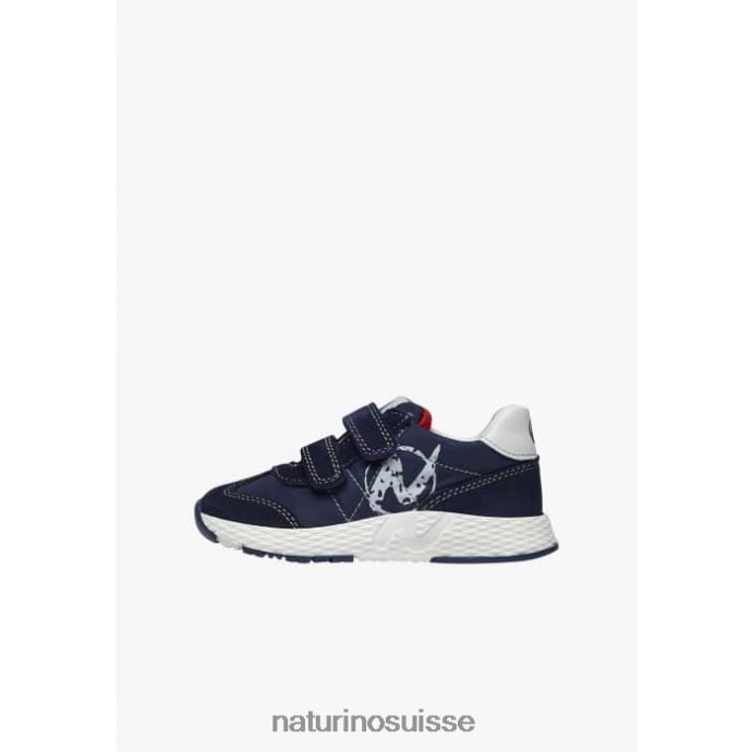 enfants jesko vl. T88FLL520 Naturino baskets en tissu technique et daim Navet blanc