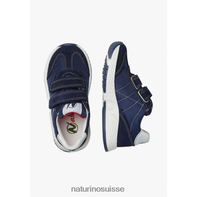 enfants jesko vl. T88FLL520 Naturino baskets en tissu technique et daim Navet blanc