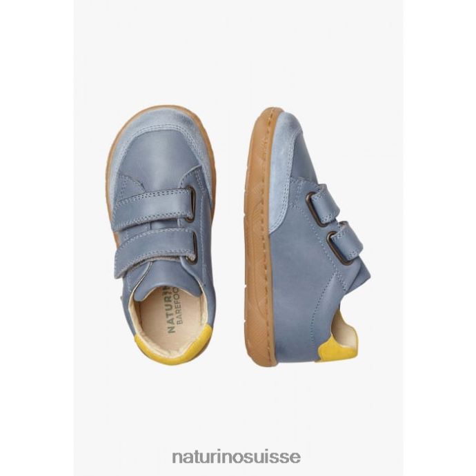 enfants koalitos T88FLL438 Naturino baskets en cuir nappa et daim bleu clair
