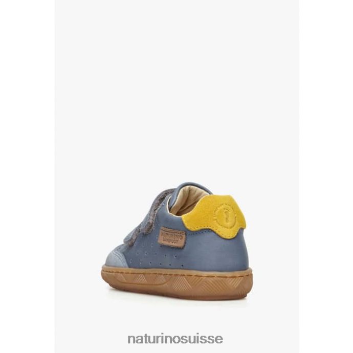 enfants koalitos T88FLL438 Naturino baskets en cuir nappa et daim bleu clair