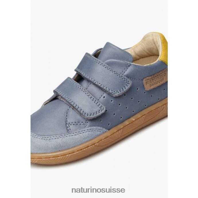 enfants koalitos T88FLL438 Naturino baskets en cuir nappa et daim bleu clair
