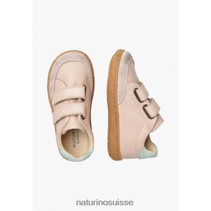 enfants koalitos T88FLL481 Naturino baskets en cuir nappa et daim rose