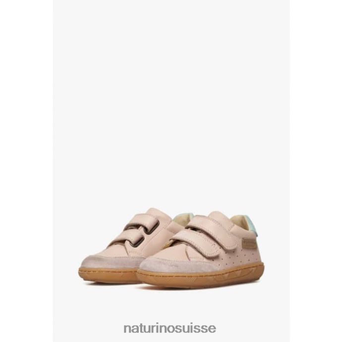 enfants koalitos T88FLL481 Naturino baskets en cuir nappa et daim rose
