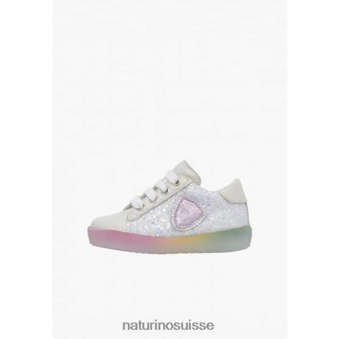 enfants korey 2 zip T88FLL404 Naturino baskets en cuir blanc