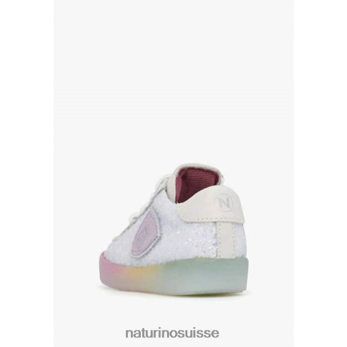 enfants korey 2 zip T88FLL404 Naturino baskets en cuir blanc