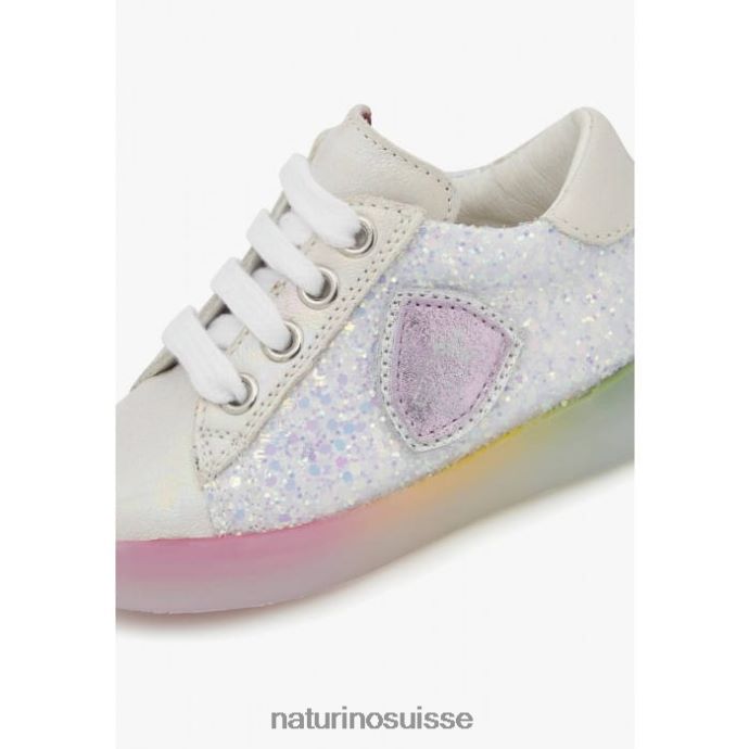 enfants korey 2 zip T88FLL404 Naturino baskets en cuir blanc