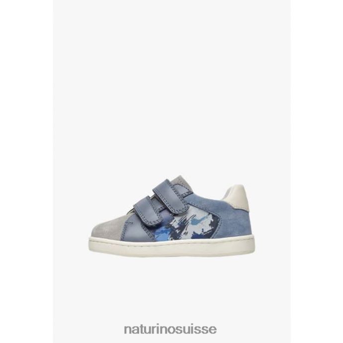 enfants kozuc vl T88FLL447 Naturino baskets en cuir et daim gris marine