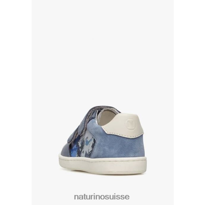 enfants kozuc vl T88FLL447 Naturino baskets en cuir et daim gris marine
