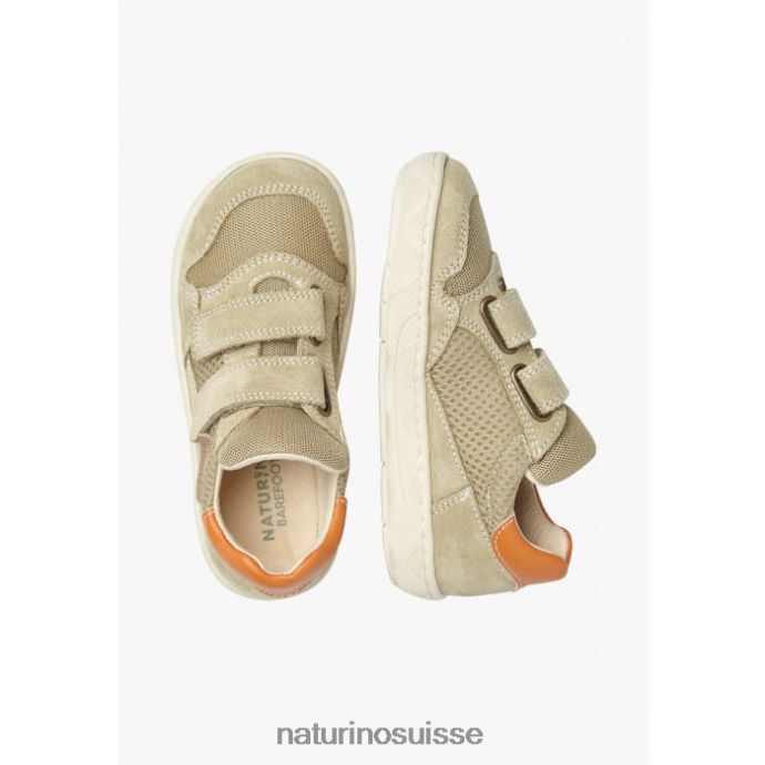 enfants lilox vl T88FLL492 Naturino baskets en daim et tissu gris-orange