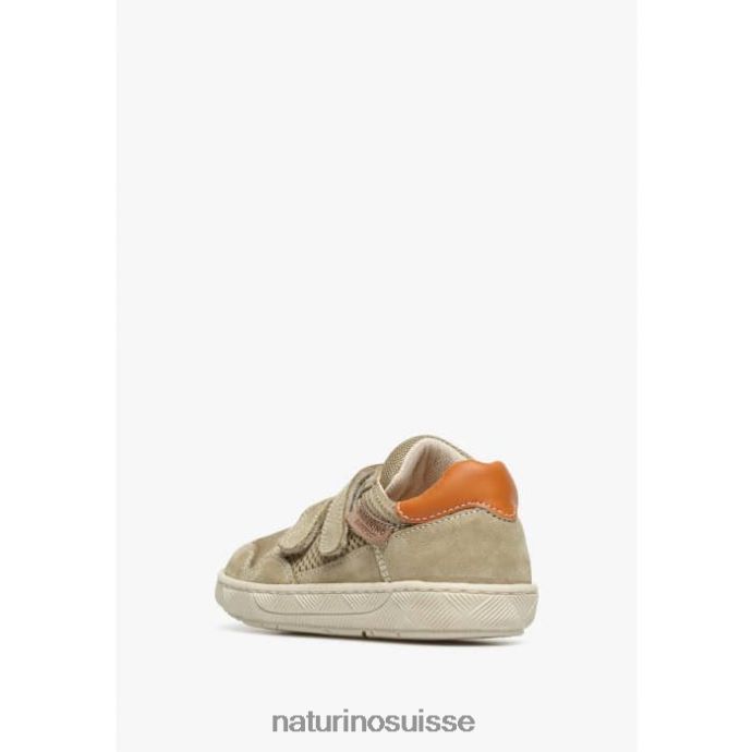 enfants lilox vl T88FLL492 Naturino baskets en daim et tissu gris-orange