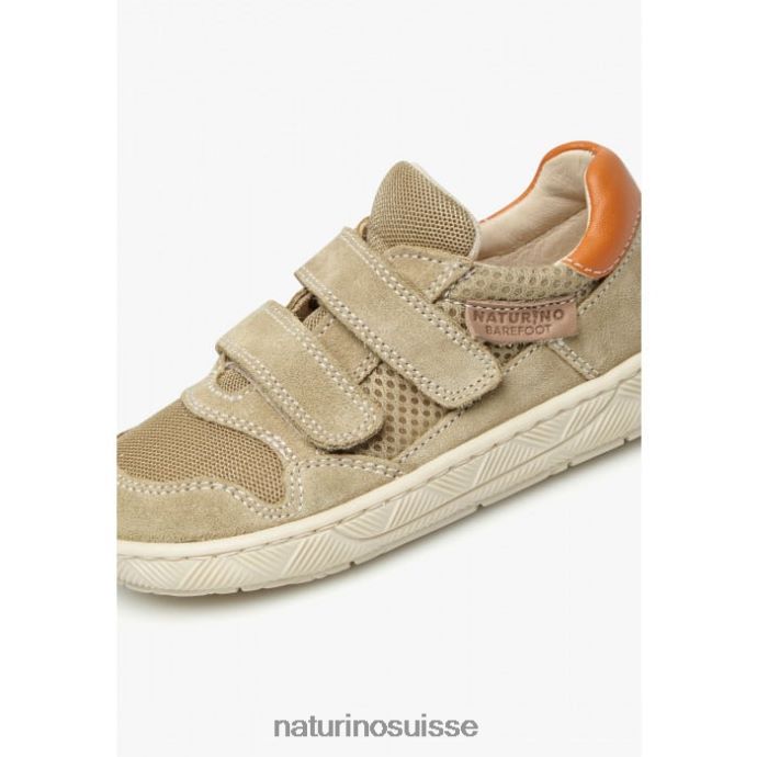 enfants lilox vl T88FLL492 Naturino baskets en daim et tissu gris-orange