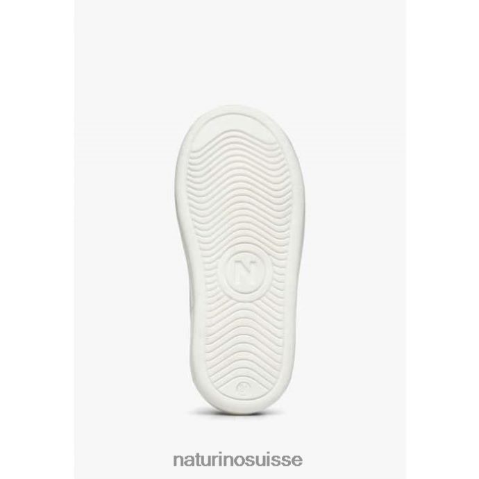 enfants épingle à glissière. T88FLL391 Naturino baskets en cuir et daim blanc