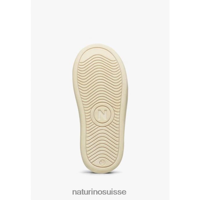 enfants épingler vl. T88FLL427 Naturino baskets en cuir et daim blanc-beige