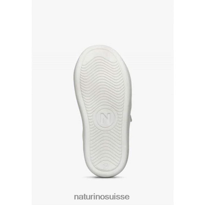 enfants épingler vl. T88FLL457 Naturino baskets en cuir et daim blanc noir