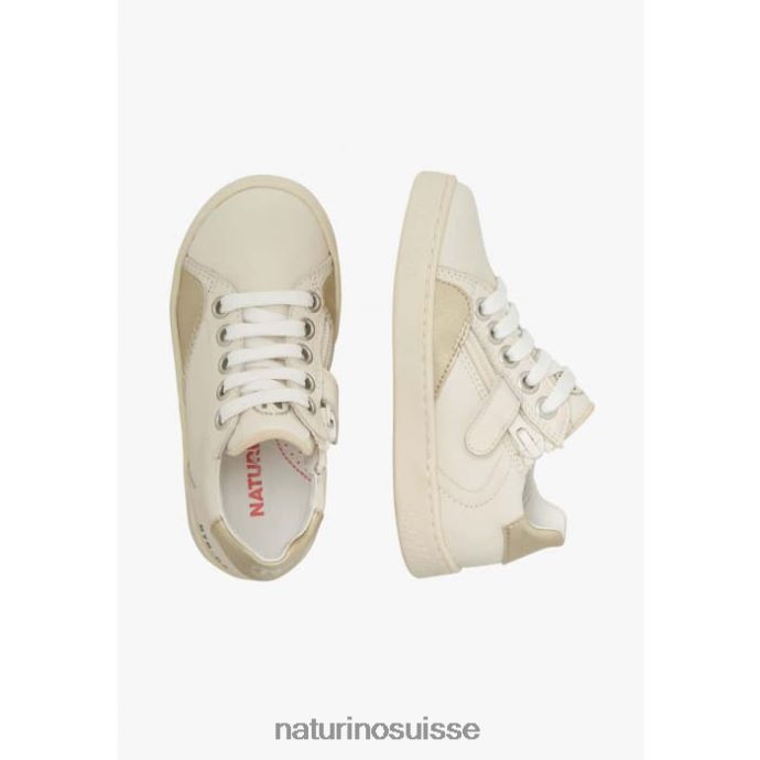 enfants quart zip. T88FLL489 Naturino baskets en cuir crème-platine