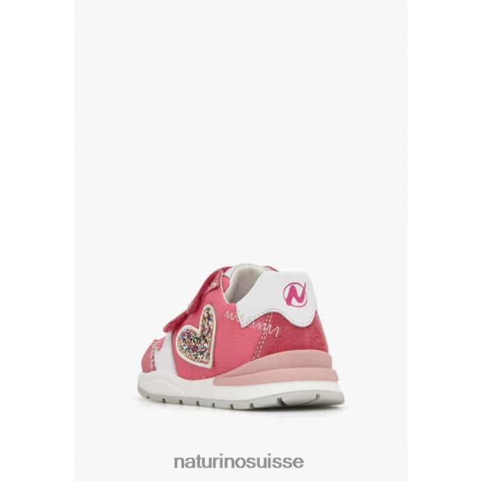 enfants quelly vl T88FLL414 Naturino baskets en cuir et tissu fuchsia