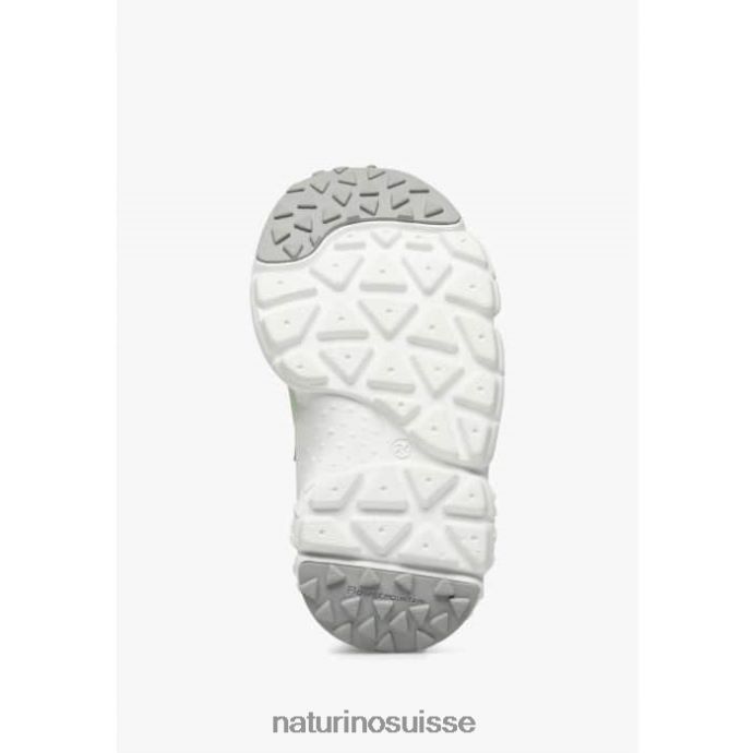 enfants ray junior vl. T88FLL31 Naturino baskets en cuir écologique et tissu rose-vert