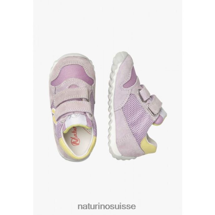 enfants sammy 2 vl. T88FLL372 Naturino baskets en cuir et tissu lilas