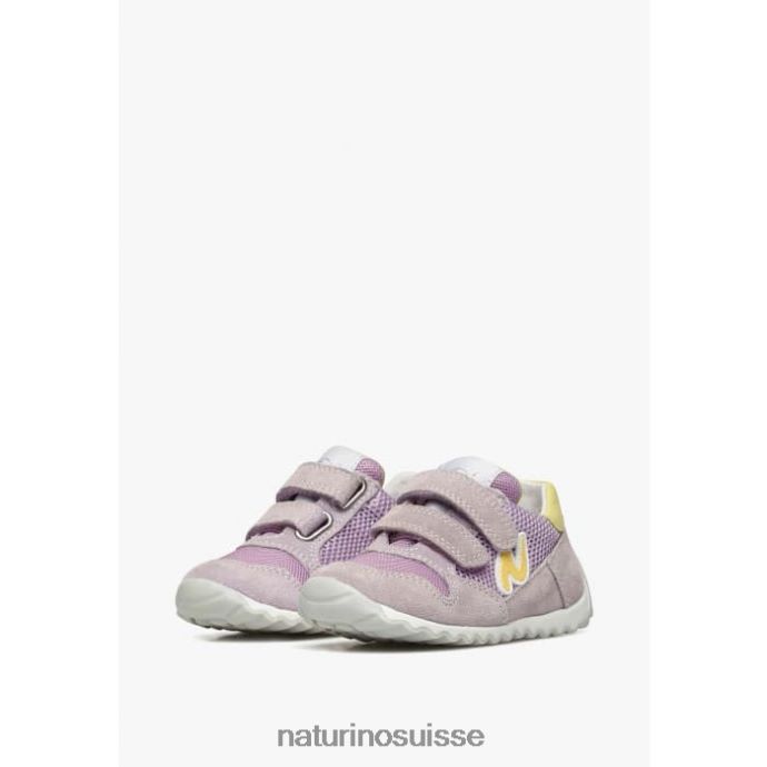 enfants sammy 2 vl. T88FLL372 Naturino baskets en cuir et tissu lilas