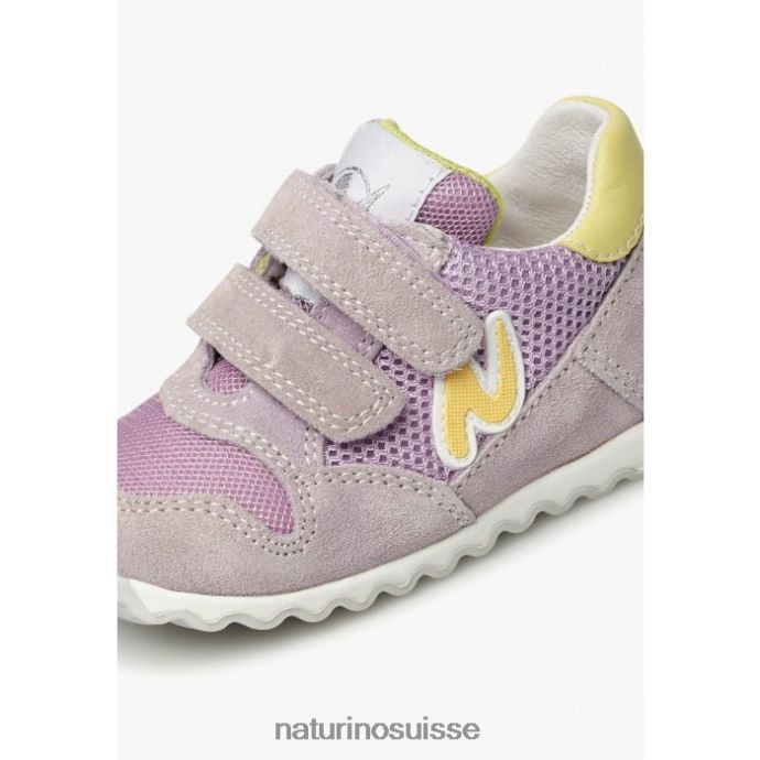 enfants sammy 2 vl. T88FLL372 Naturino baskets en cuir et tissu lilas