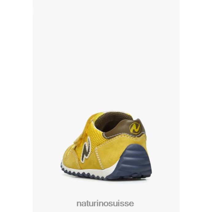 enfants sammy 2 vl. T88FLL381 Naturino baskets en cuir et tissu jaune