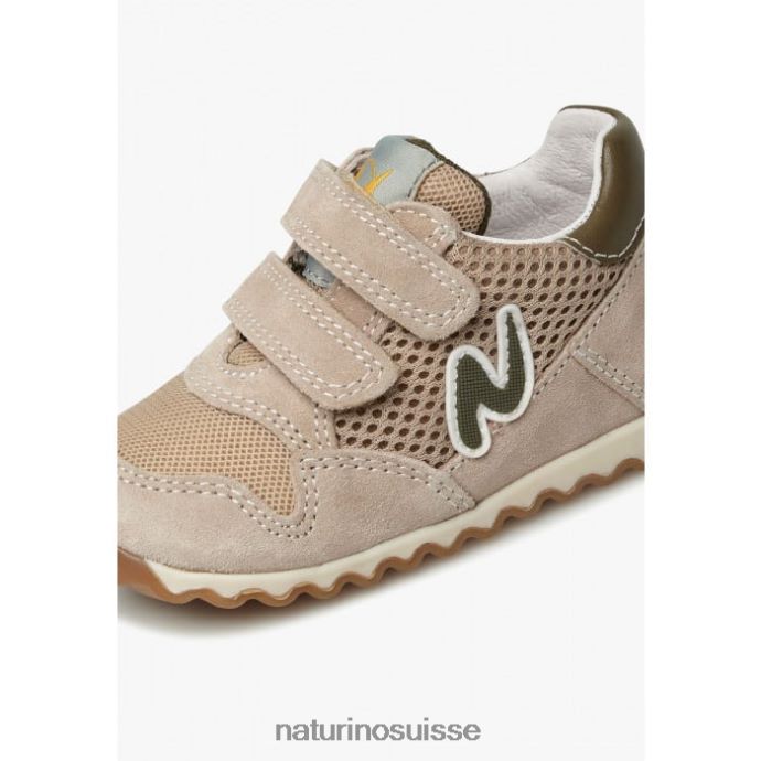 enfants sammy 2 vl. T88FLL422 Naturino baskets en cuir et tissu beige