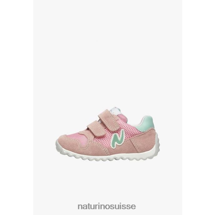 enfants sammy 2 vl. T88FLL428 Naturino baskets en cuir et tissu rose