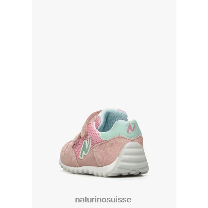 enfants sammy 2 vl. T88FLL428 Naturino baskets en cuir et tissu rose