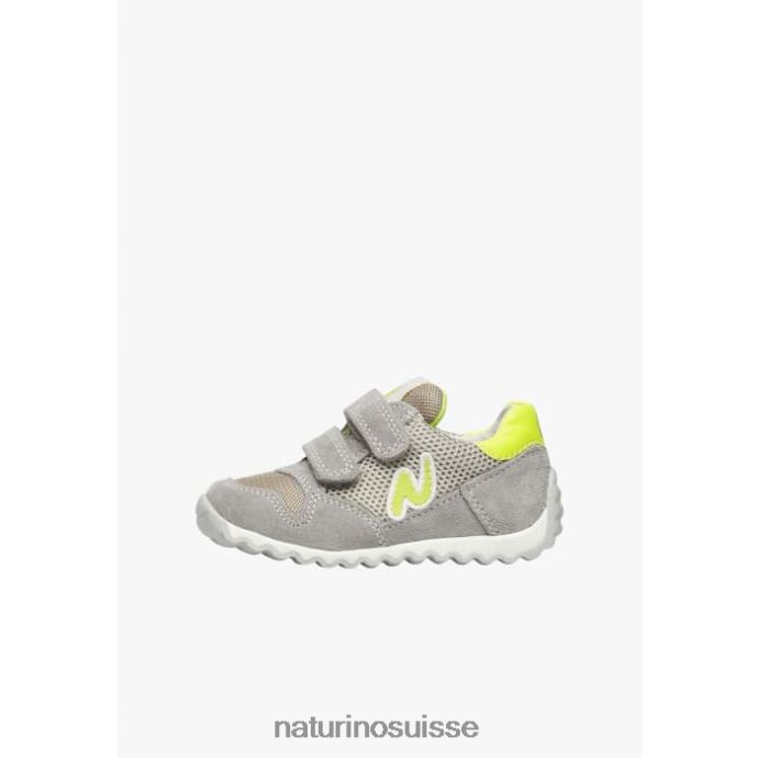 enfants sammy 2 vl. T88FLL454 Naturino baskets en cuir et tissu gris