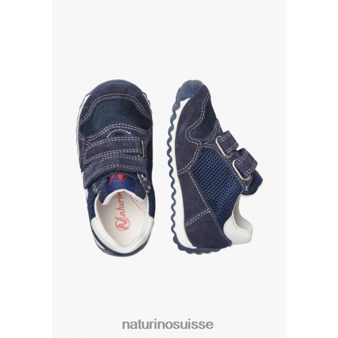 enfants sammy 2 vl. T88FLL493 Naturino baskets en cuir et tissu marine